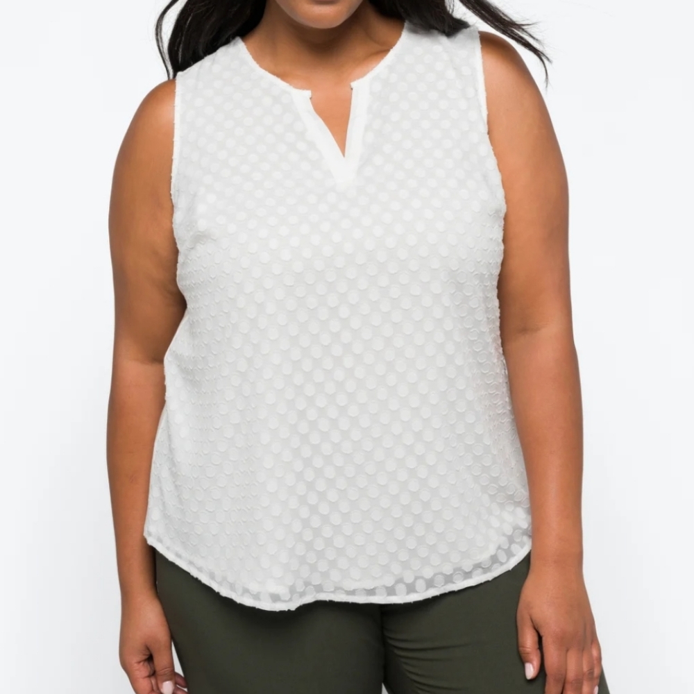 Ezide Textured Mixed Material Top